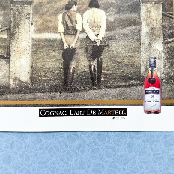 Vintage Martell Cognac Ad | Luxe Equestrian Bar Print | French Lounge Art - Picture 4 of 7